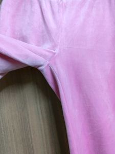 Pink Velour Flare Pants