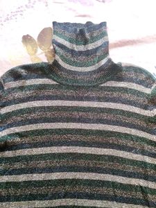 Striped Turtleneck T shirt.