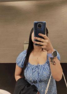 Blue Floral Midi Dress