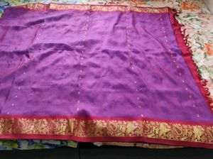 Elegant Purple and red silk Saree