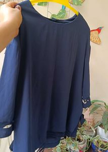 Navy Blue Oversized Top