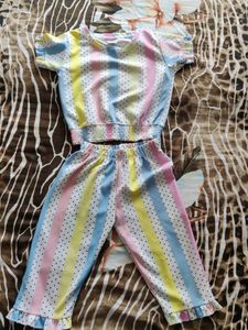 Striped Polka Dot Cord Set For Baby Girl