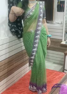 Beautiful Saree With Bead Embroidery