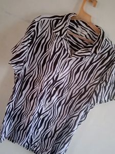 Zebra Print Short Sleeve Shirt
