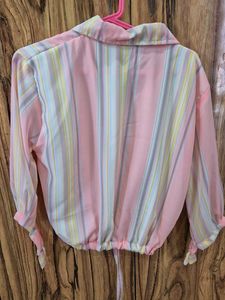 Striped Tie-Front Top