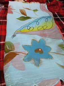 Pure Crush Georgette Hand Brush Paint Sarees
