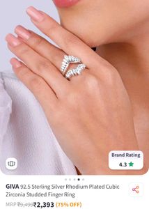 GIVA Cubic Zirconia Studded Ring