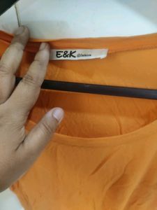 Orange Bell Sleeves Top