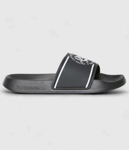US POLO ASSN Mens Black Flip Flop Sliders
