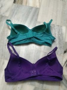 2 Paded Bra- Teal &amp; Purple