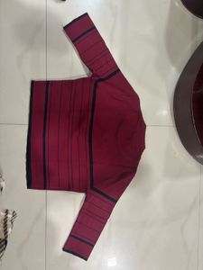 Burgundy Striped Sweater