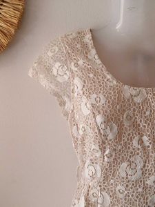 Rhapsody Aesthetic White Lace Dress