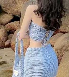 Blue Crochet Co-ord Set