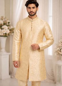 Elegant Gold Embroidered Kurta Set