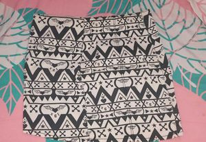 Abstract Print Mini Skirt