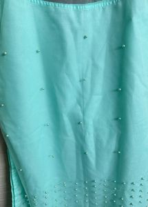 Aqua Pearl Embellished Tunic