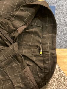 High Waist Black Formal Checked Trouser