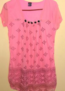 Brand New Peach With Black Designed S Size Top