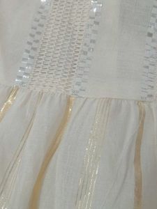 Elegant White Embroidered Kurti