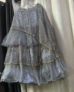 10m Skirt Grey Lehenga