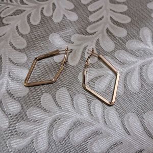Rose Gold Geometric Hoop Earrings