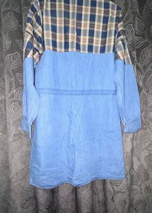 Denim &amp; Plaid Combo Dress