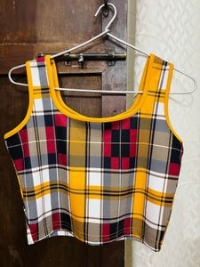 Plaid Cropped Tank Top