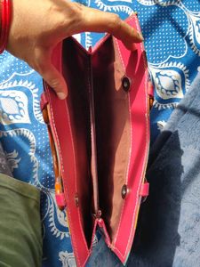 Multicolor Beautiful Wallet Bag With Wooden Handle