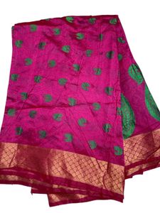 Cotton Silk Pink Sareee