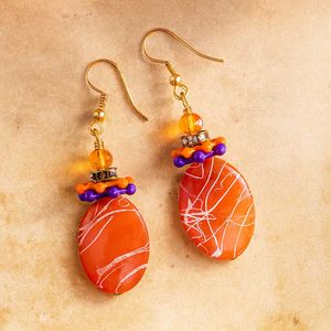 Orange Dangle Earrings