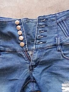 Distressed High-Waisted Jeans