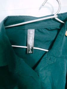 Emerald Green Puff Sleeve Crop Top