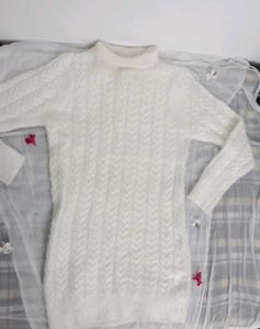 White High Neck Mini Woolen Bodycon ❄️