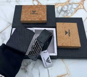 ARMANI MENS BELT+ WALLET COMBO WITH BOX
