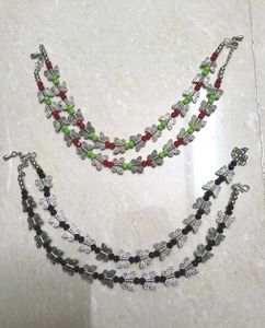 Butterfly Anklets Combo Of 2 Pairs