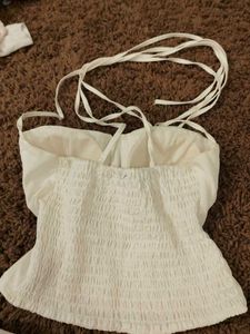 h&amp;m vintage mariyln monroe White Crop Top
