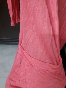 Coral Color Long Shrug