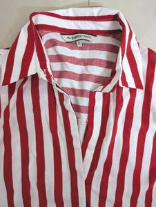Women Classic Oversized Fit Striped Shirt