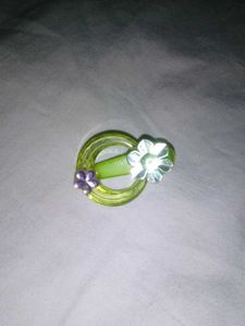 Two Floral Clip and One pair Of Black &Purple Cli