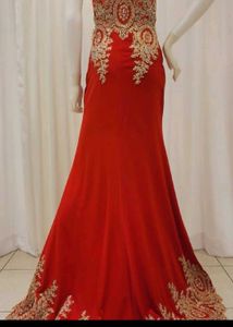 Elegant Red Embellished Gown