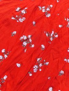 Red Floral Tie-Front Top