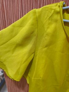 Wardrobe Plain Mustard Top With Frill Sleeves
