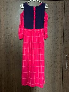Pink Checkered Maxi Dress
