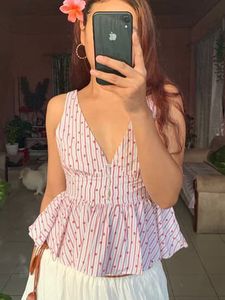Striped Peplum Top