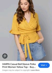 Harpa mustard Yellow Wrap Top