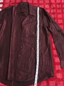 DKNY Iridescent Burgundy Button-Down Shirt