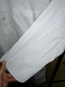 Unisex White cotton kurta
