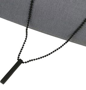 Stainless Steel BLACK Cuboidal Chain Pendant