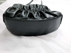 Black Ruched Shoulder Bag