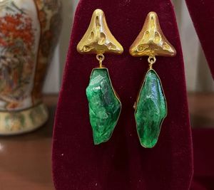 Natural Green Stone Earrings